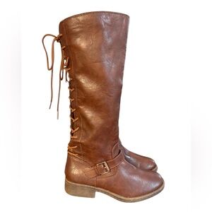 Sofft Brown Lace Up Boots adjustable calf Women’s Size 7.5 M